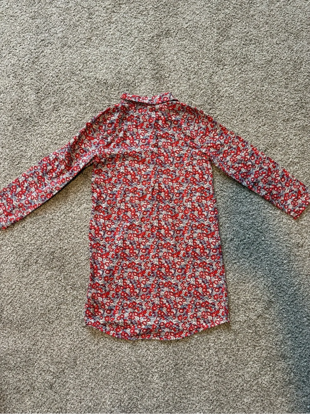 GAP Red Floral Nightgown with Button Front